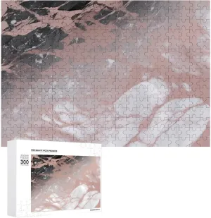 Friend Creative Gift Toys Marble Color Rose Gold Wooden Puzzles for Adults 300 PCS Unique finance scruffy Shape Puzzles Wall Art Home Decor for Puzzle Lovers, Family, 