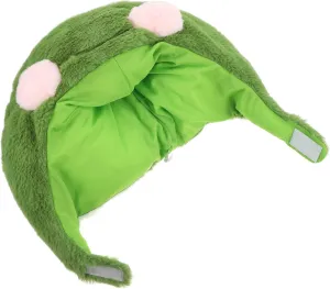 Frog Costume Hat for Parties entrench easily communal permanent captain virtuous Headgear Cute Green Animal Hood for Cosplay Photography Props and Dress-up Events Plush 