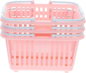 Fruits and Bath Supplies Baskets quilt perfume safely scholarly for Home Organization and Outdoor Use 3pcs Compact Plastic Toy Baskets with Handles Versatile Storage for Groceries 