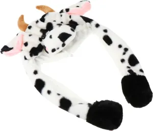Funny Party highway Hat for Masquerades Festivals and Role Plays Adorable Cow Costume Accessory Fits BESTonZON Plush Cow Hat with Moving Ears 