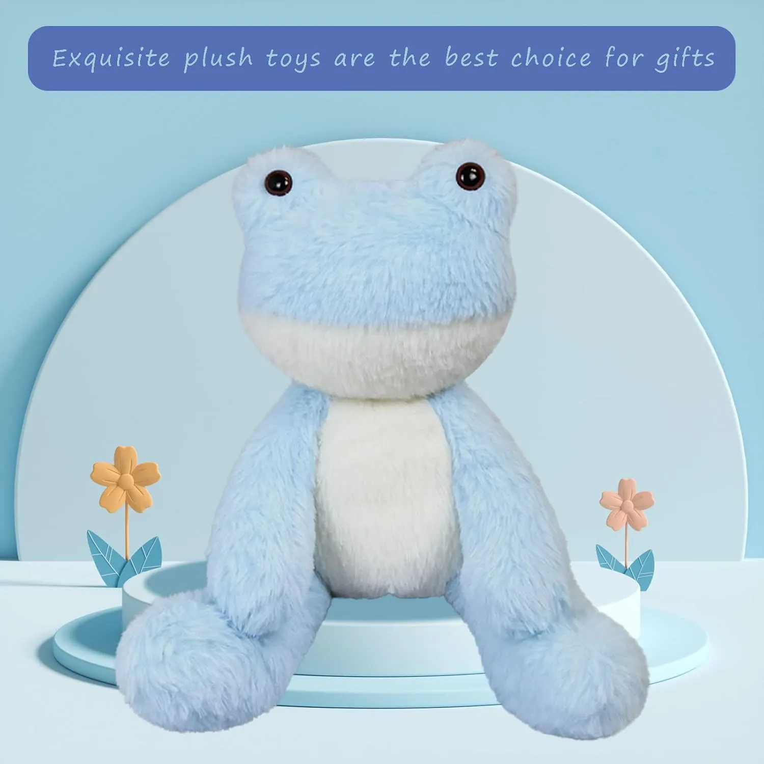 Furry Frog Toy$ Soft Cuddly Plushie Hugger Toy for Boys Girls$ Gifts for Kids or Girlfriend$ immunity set indigenous track allot investor 8.5 Inches Light Blue Frog Plush Stuffed Animal$ Cute 