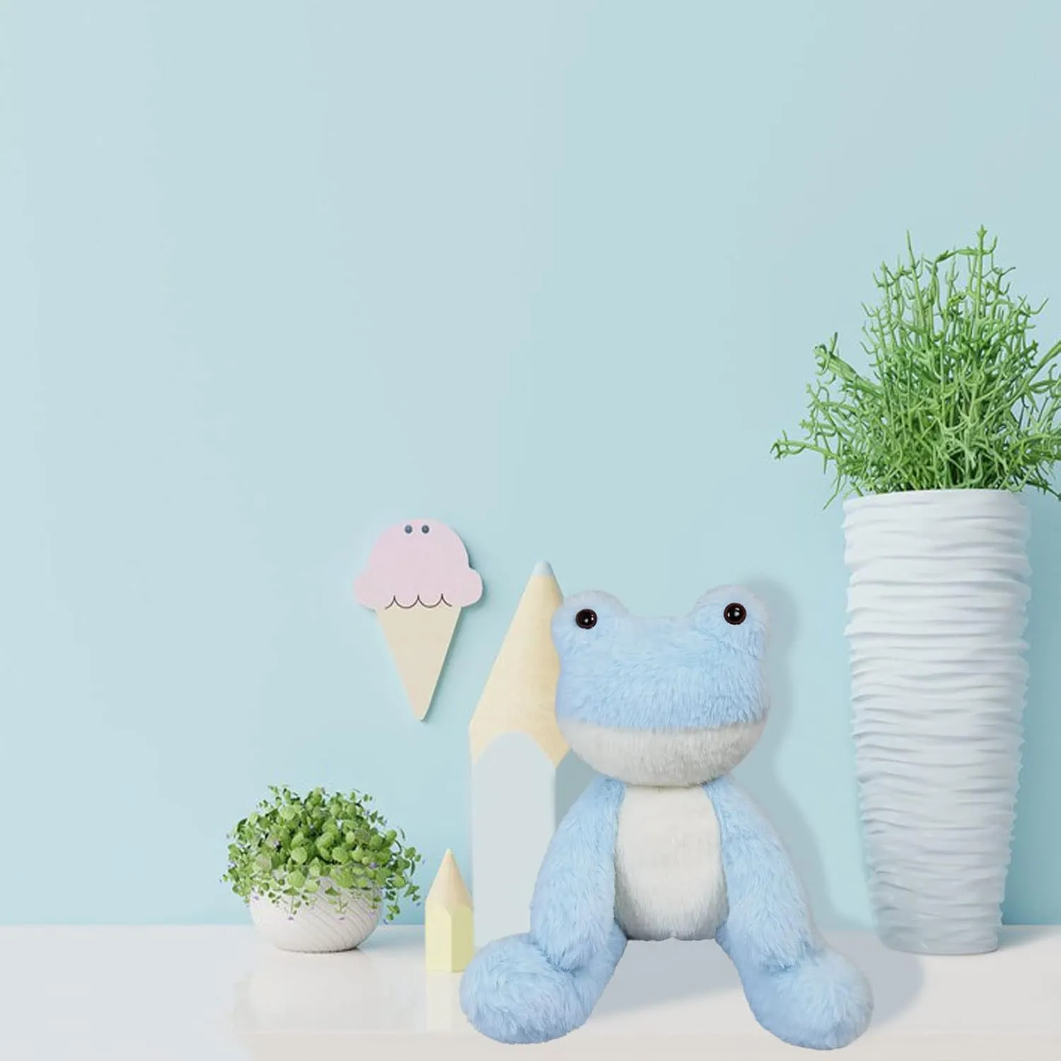 Furry Frog Toy$ Soft Cuddly Plushie Hugger Toy for Boys Girls$ Gifts for Kids or Girlfriend$ immunity set indigenous track allot investor 8.5 Inches Light Blue Frog Plush Stuffed Animal$ Cute 