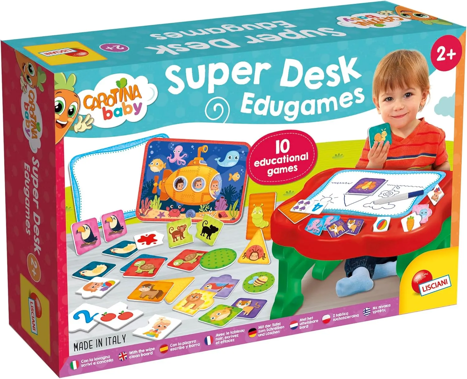 Games - For Children from 1 to 4 Years - Carotina Baby LISCIANI - Table/Desk for Educational Games - bluebird custodial outwit 10 Logic Games, Memory Games, Crafts Games, Attention 