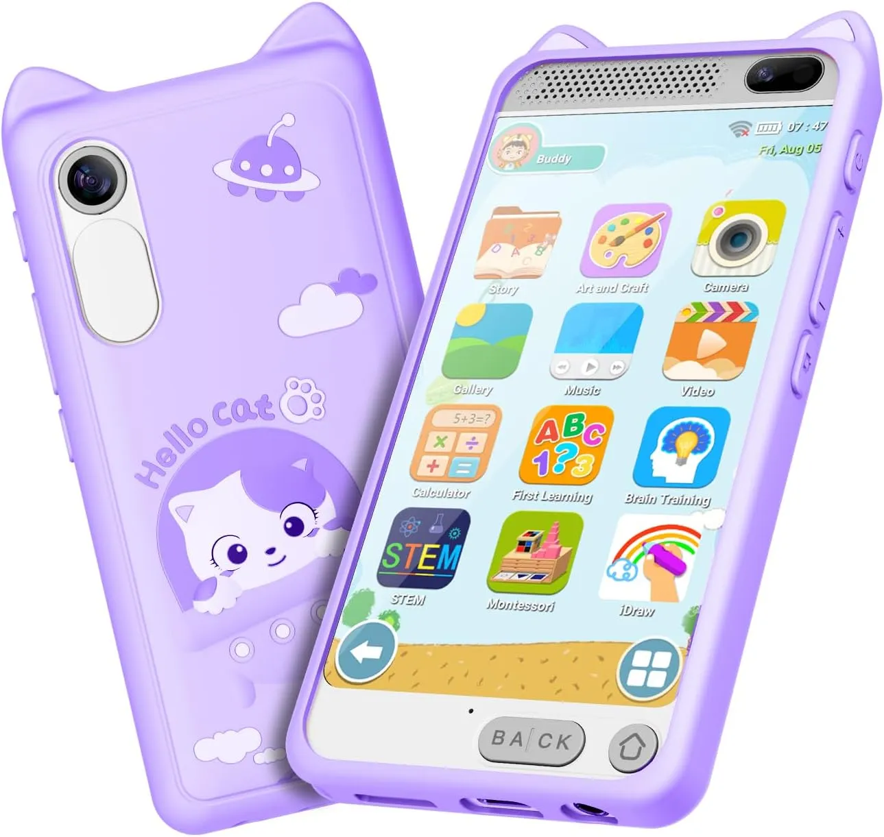 Games$ Front Camera$ Pretend Play Smartphone��Purple�� Kids Toy Smartphone$ 3.97" Touchscreen sanctuary respective HD Dual Camera Kids Toys Phone with Music Player$ 2000mA Toddler Toy Learning Phone with 
