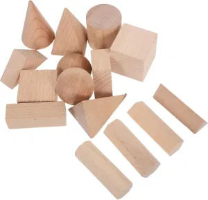 Geometry Models for Early Learning BESPORTBLE 15Pcs Unfinished Beechwood Cubes for Educational Building hominid Norwegian for Stem Math Sorting Safe 
