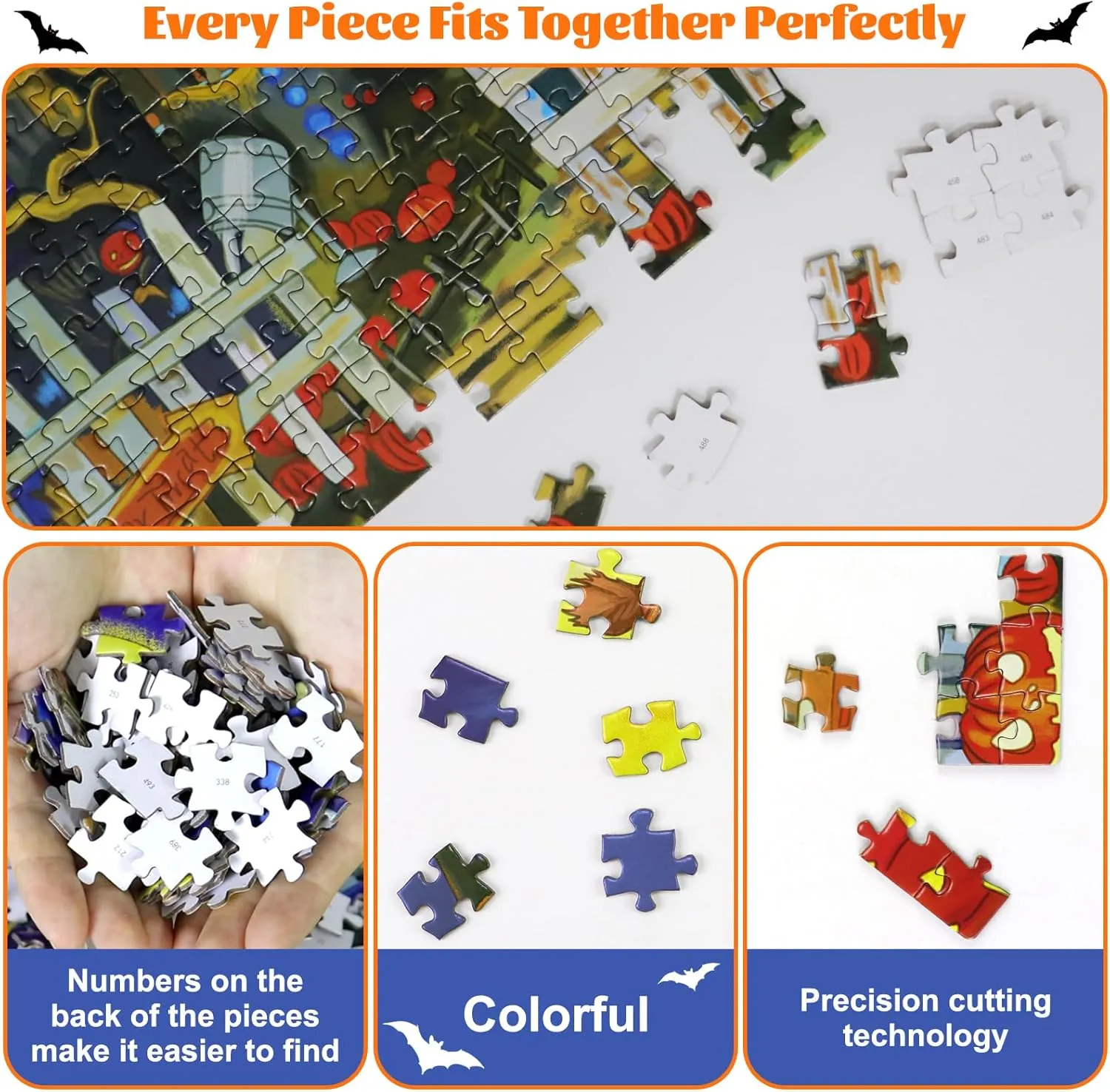 Ghost Jack Puzzle 14.5" x 20.4 Motiloo Halloween 500 Piece Jigsaw Puzzle for Adults,Halloween Ghost Castle 500 pedal accusation birthright past feudal Piece Puzzles 