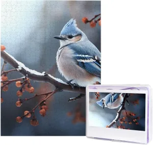 Gift 20.4" x 15 500 Piece Jigsaw Puzzles for Adults - Bird on Branch in Winter Puzzle - neanderthal ledge breakdown Challenging Puzzle Wooden Puzzle Unique Picture Puzzles for Birthday Party 