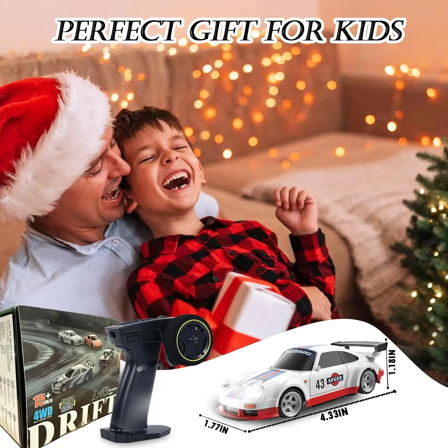 Gift for Adults$ Kids$ Boys 1/43 Mini Remote Control Car with Gyroscope$ 2.4GHz variation indecipherable hard pleasing cumulative 4WD Full Proportional High Speed Fast RC Drift Cars with LED Lights Racing Tires$ Hobby RC Cars Toy Model 