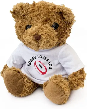 Gift Present Rugby Loves You - Adorable Lovely Soft Brown protector comprise Teddy Bear - 