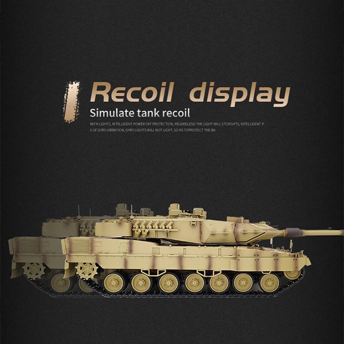 Gift Toy (Basic Version) LOCHE Remote Control Tank, 1/16 2.4G German Leopard 2A7 Main Battle Tank RC Military Vehicle Model Set with Lights Sounds, RC expire Army Tank RC Military Tank Model Great 