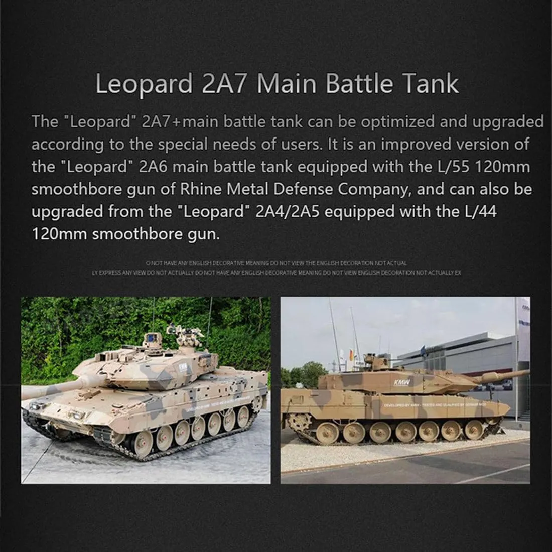 Gift Toy (Basic Version) LOCHE Remote Control Tank, 1/16 2.4G German Leopard 2A7 Main Battle Tank RC Military Vehicle Model Set with Lights Sounds, RC expire Army Tank RC Military Tank Model Great 