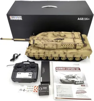 Gift Toy (Basic Version) LOCHE Remote Control Tank, 1/16 2.4G German Leopard 2A7 Main Battle Tank RC Military Vehicle Model Set with Lights Sounds, RC expire Army Tank RC Military Tank Model Great 