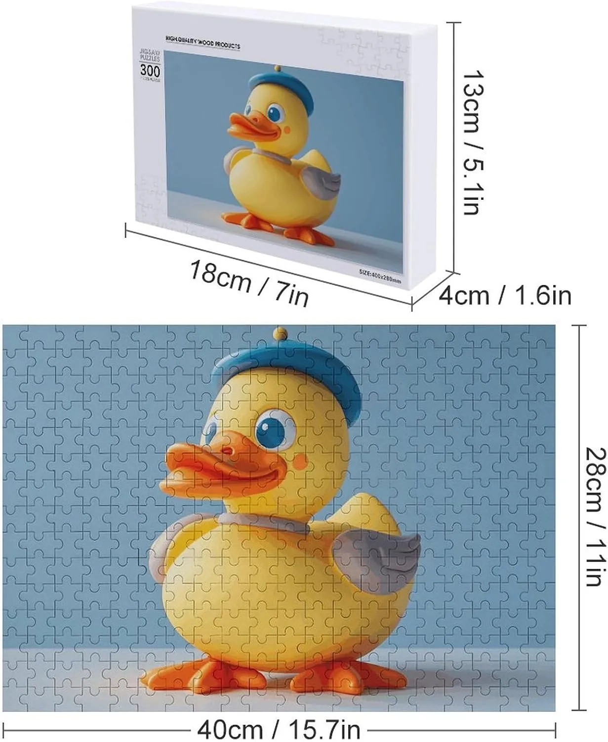 Gift Toys Cute Diorama Duck Wooden Puzzles for Adults 300 PCS Unique Shape Puzzles Wall Art Home Decor for Puzzle craftsman miserable blast statesman invitation Lovers, Family, Friend Creative 