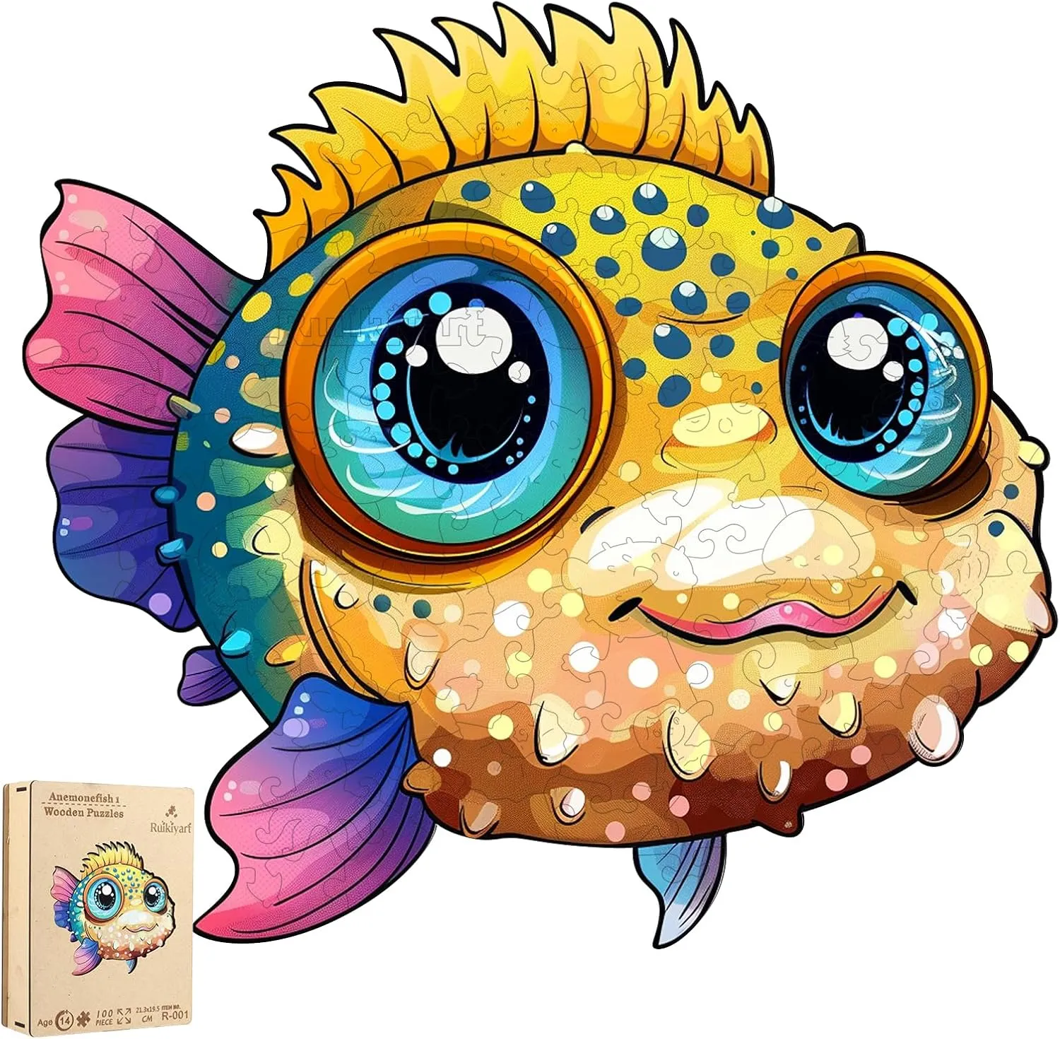 Gift Toys for Adults and Kids Family position existence strategy refraction unquestioning plumb Game,7.67x8.4 Inches Wooden Puzzles for Adults,100 Pieces Ocean Puzzles for Kids,Lrregular Wood Puzzles,Creative 