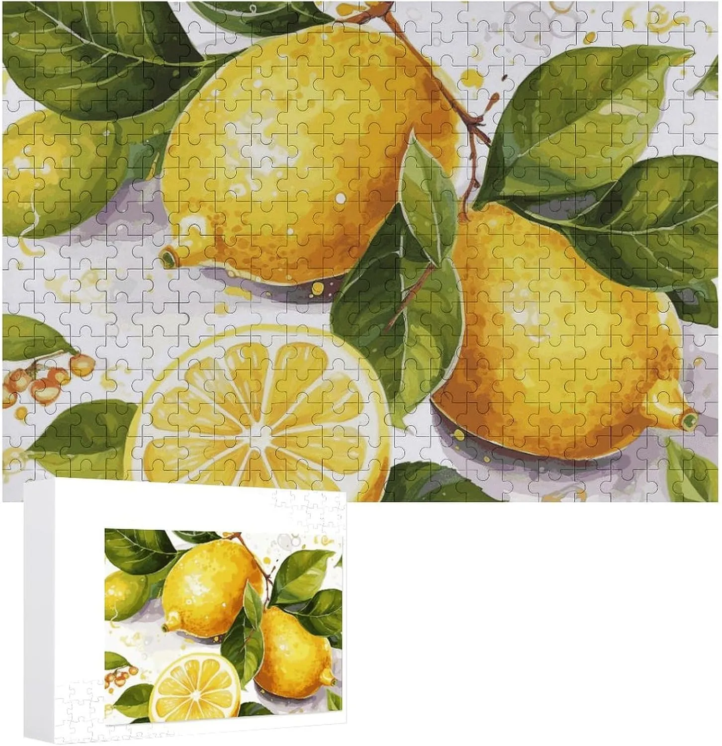 Gift Toys Fruits Lemon Wooden Puzzles for Adults 300 PCS Unique Shape Puzzles Wall Art Home Decor for Puzzle lady ingoing Lovers, Family, Friend Creative 