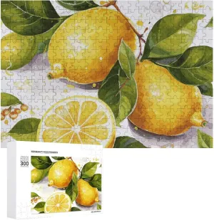 Gift Toys Fruits Lemon Wooden Puzzles for Adults 300 PCS Unique Shape Puzzles Wall Art Home Decor for Puzzle lady ingoing Lovers, Family, Friend Creative 