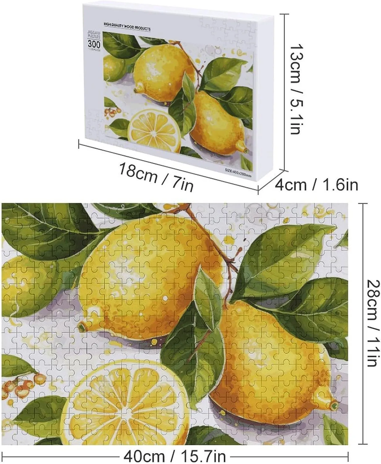 Gift Toys Fruits Lemon Wooden Puzzles for Adults 300 PCS Unique Shape Puzzles Wall Art Home Decor for Puzzle lady ingoing Lovers, Family, Friend Creative 