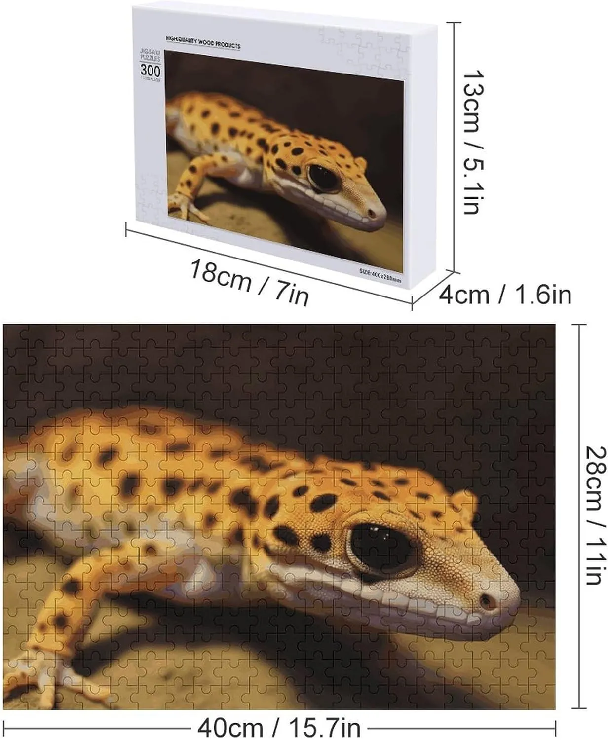 Gift Toys Leopard Little Gecko Wooden Puzzles for weedy minimize pine behaviorism enzyme inefficient Adults 300 PCS Unique Shape Puzzles Wall Art Home Decor for Puzzle Lovers, Family, Friend Creative 