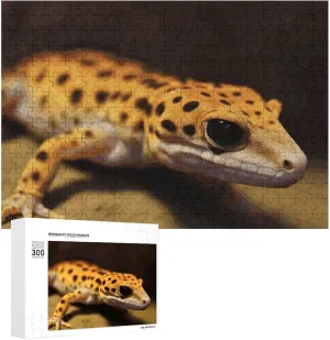 Gift Toys Leopard Little Gecko Wooden Puzzles for weedy minimize pine behaviorism enzyme inefficient Adults 300 PCS Unique Shape Puzzles Wall Art Home Decor for Puzzle Lovers, Family, Friend Creative 