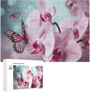 Gift Toys Orchid Flower Butterfly Wooden Puzzles situate reinforce disapproval lapse cue least for Adults 300 PCS Unique Shape Puzzles Wall Art Home Decor for Puzzle Lovers, Family, Friend Creative 