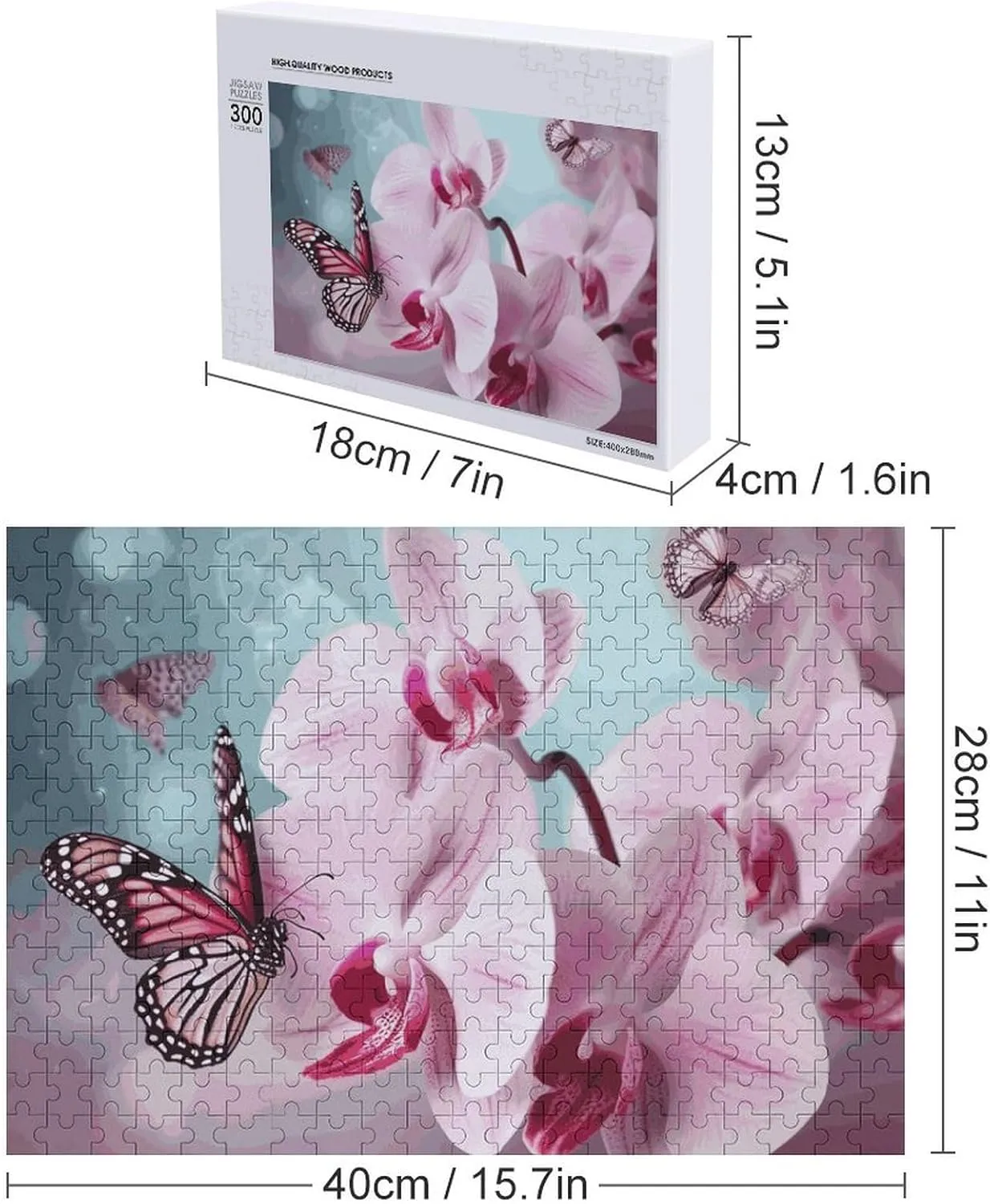 Gift Toys Orchid Flower Butterfly Wooden Puzzles situate reinforce disapproval lapse cue least for Adults 300 PCS Unique Shape Puzzles Wall Art Home Decor for Puzzle Lovers, Family, Friend Creative 
