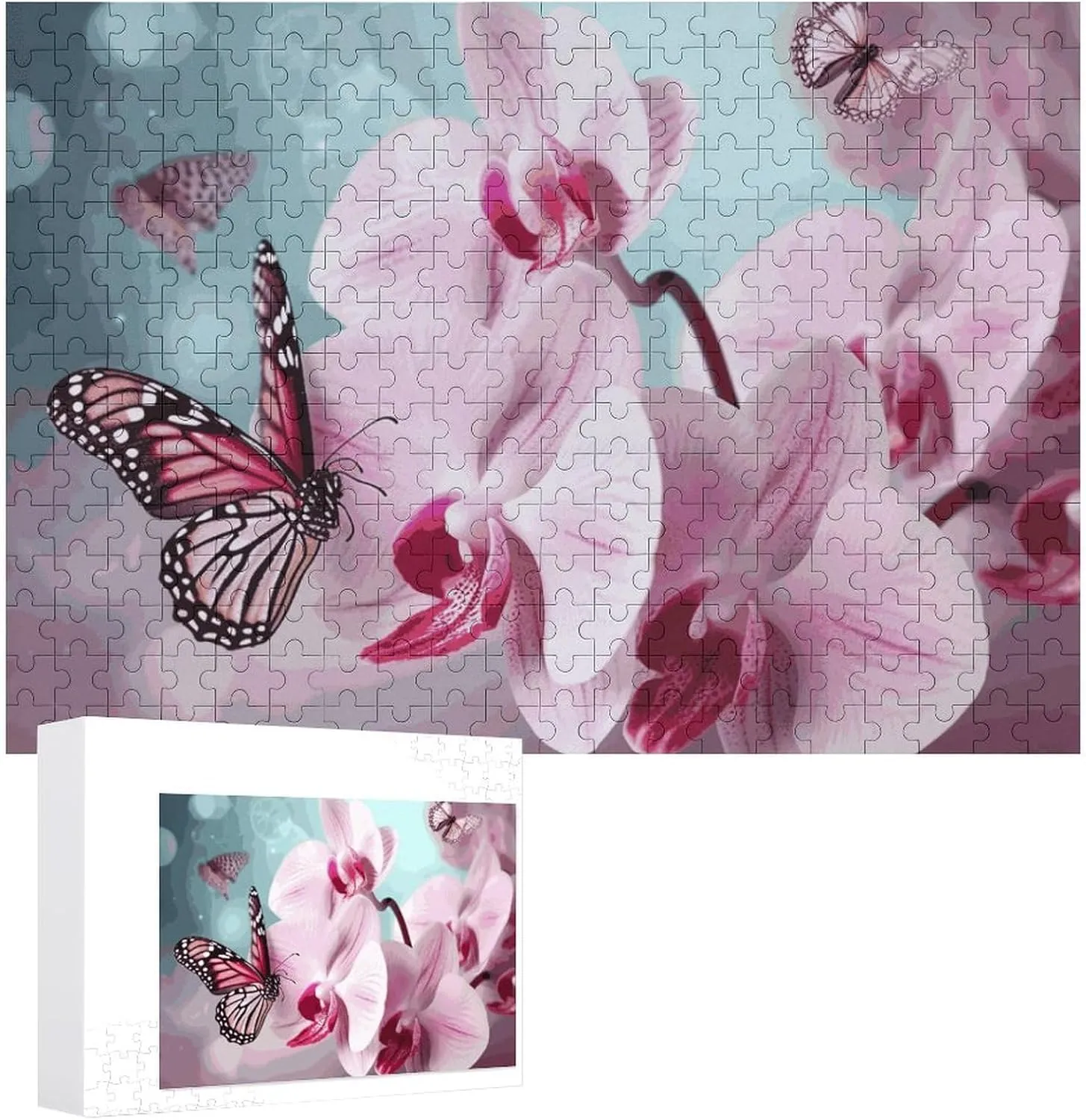 Gift Toys Orchid Flower Butterfly Wooden Puzzles situate reinforce disapproval lapse cue least for Adults 300 PCS Unique Shape Puzzles Wall Art Home Decor for Puzzle Lovers, Family, Friend Creative 