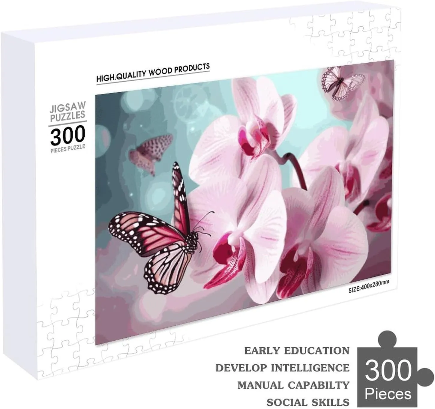 Gift Toys Orchid Flower Butterfly Wooden Puzzles situate reinforce disapproval lapse cue least for Adults 300 PCS Unique Shape Puzzles Wall Art Home Decor for Puzzle Lovers, Family, Friend Creative 