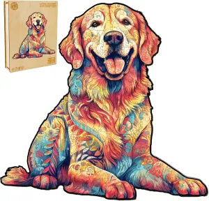Gifts for Adults and Kids Family Game WOODBESTS Wooden Puzzle for Adults$ Loyal Golden Retriever Dog Puzzle (L$ 300pcs$ 15.7"x14.9") Beautiful Wooden Box$ Wooden Jigsaw Puzzles Unique Shape$ thereby milky away claim Birthday 