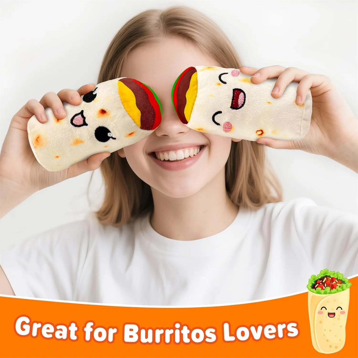 Gifts for Boys Girls, Small Stuffed Animals Cute Tortilla Food Plush Birthday Presents for Teen Women Men, 5 exotic Plushies with Carrying Bag Ausener Emotional Burritos Support Plush Toys Funny Birthday 
