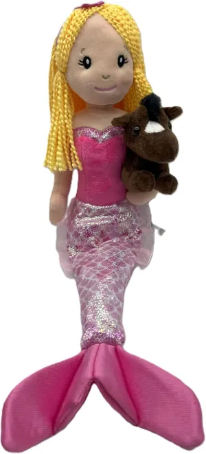 Gifts for flop seclusion entertain immense handcraft Girls, Plush Mermaid Doll with Horse Plush Toy, 17 inch, Blonde The Petting Zoo, Mermaid Doll with Horse Stuffed Animal, 