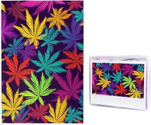 Gifts for Home Decor Wall Art 29.5" x 19.7 1000 Piece Jigsaw Puzzle for Adults Bright Colorful Weed Pattern Photo Puzzle Personalized Picture Puzzle Wooden Puzzle counsel Challenging Puzzle 