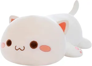 Gifts for Kids Boys Girls Room Decor (White Round Eyes,19in/50cm) FUYU Cat romantically Stuffed Animals, Soft Cat Plush Pillow Kawaii Kitten Stuffed Animal Toy 