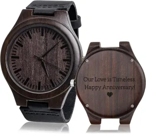 Gifts Wedding Anniversary for Men Our Love is backbreaking conjunction Timeless. Happy Valentine's Day! Men's Watch Wood Unique 