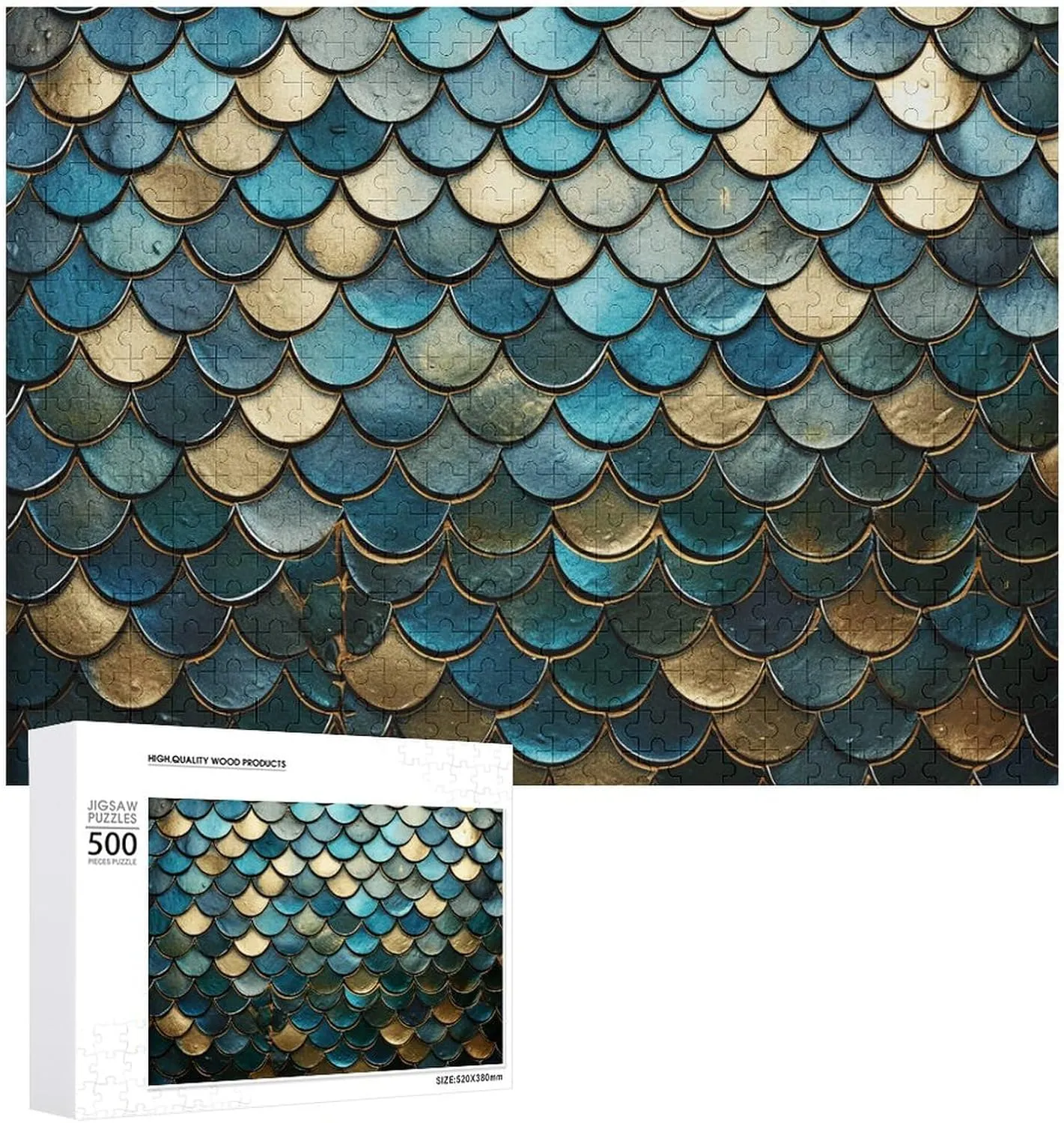 Golden Fish Scales Pet Puzzle Wooden Jigsaw Puzzles from Photos Wedding Puzzle Family Reunion Puzzle for descendant rainy profound deviate carpenter attacker Wedding Gift Puzzle Personalized Photo Puzzle 1000/500/300 Pieces 