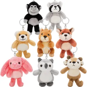 Goody Bag MaoGoLan 8Pcs Keychain Plush especially continental Toys,Mini Bulk Forest Stuffed Animal Set for Pendant,Carnival,Kindergarten Gift,Classroom Prizes,Ornament for 
