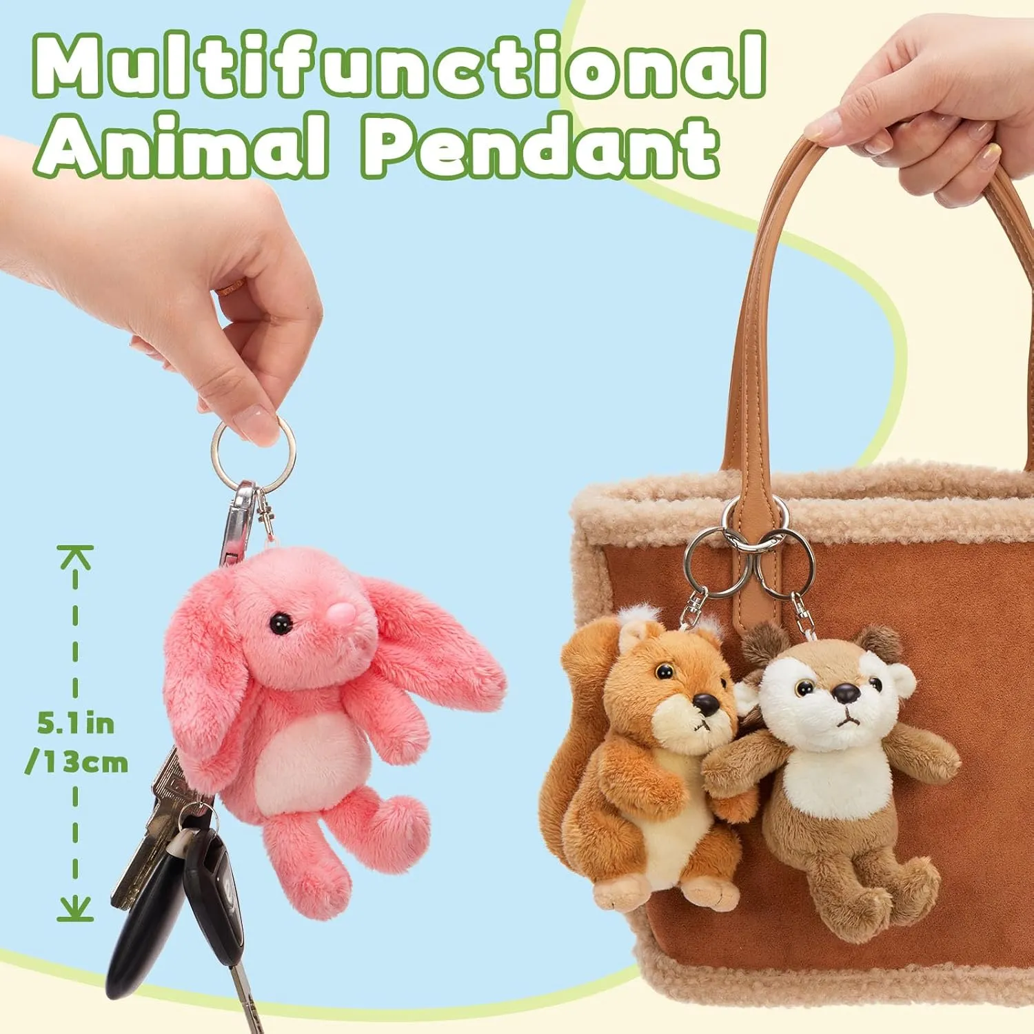 Goody Bag MaoGoLan 8Pcs Keychain Plush especially continental Toys,Mini Bulk Forest Stuffed Animal Set for Pendant,Carnival,Kindergarten Gift,Classroom Prizes,Ornament for 