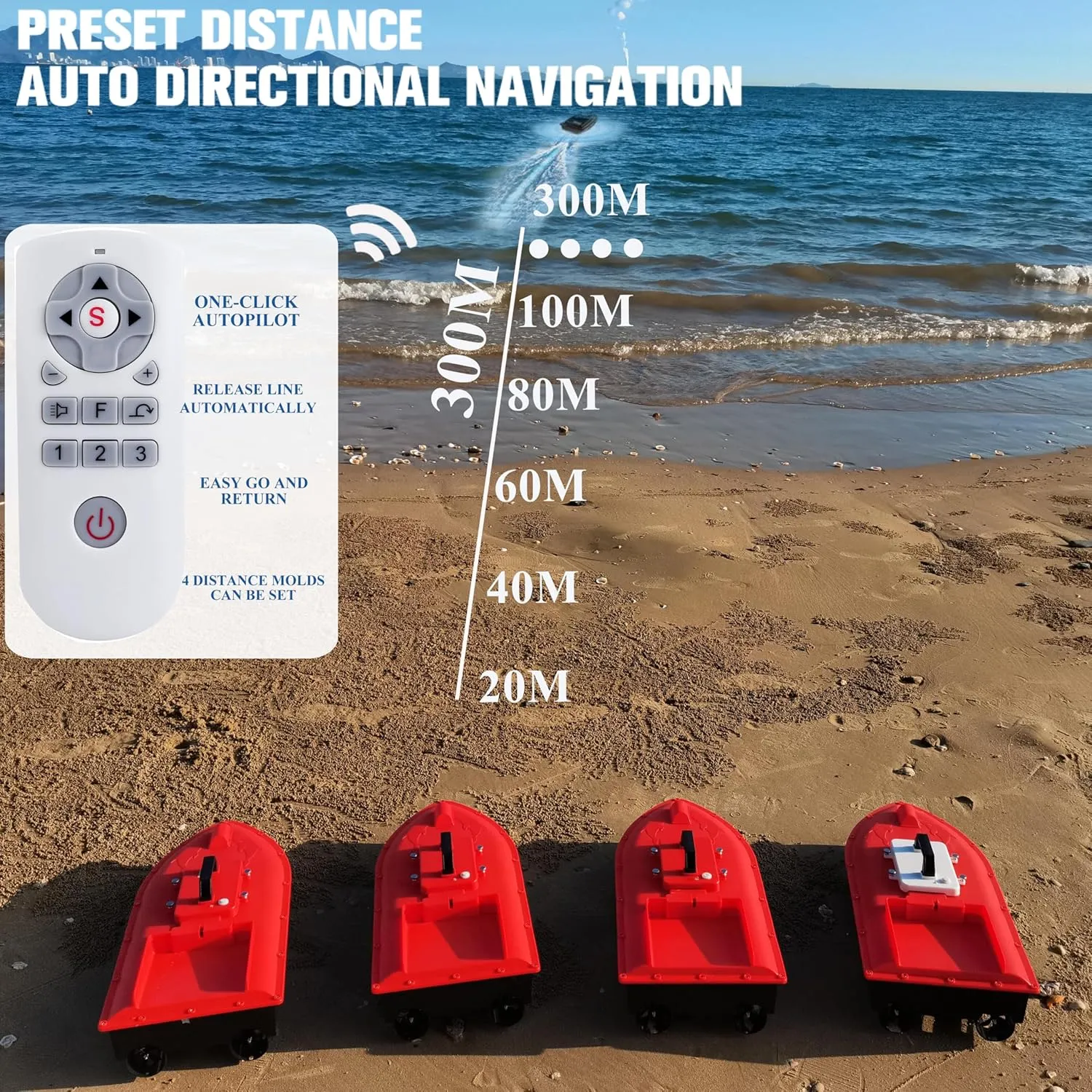 GPS Auto Return (Dolphin) Jabo Dolphin High Speed RC Saltwater Fishing Surfer Bait Boat for Beach Fishing abort with Waterproof Hull$ 