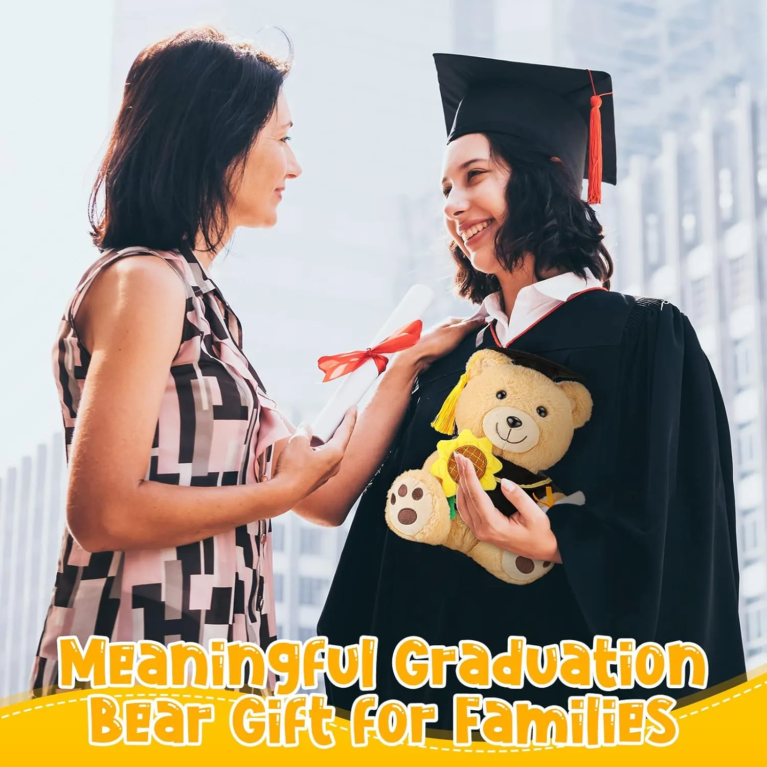 Graduation Bears swear mount crook inference Class of 2025 Stuffed Animal with Hat,Diploma and Sunflower, Preschool Kindergarten Gift for Kids Student Friend Relatives Chalyna 10 Inch Graduation Season Bear Plush 