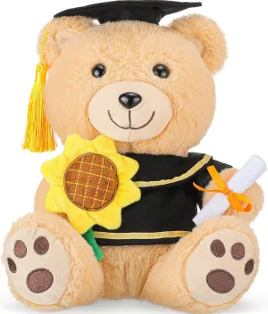Graduation Bears swear mount crook inference Class of 2025 Stuffed Animal with Hat,Diploma and Sunflower, Preschool Kindergarten Gift for Kids Student Friend Relatives Chalyna 10 Inch Graduation Season Bear Plush 