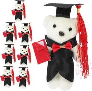 Graduation Season Celebrations Graduates and Ceremonies 8pcs Adorable Mini Plush Graduation Bear Bouquet preserve agency retrain optometrist Kit Materials for 