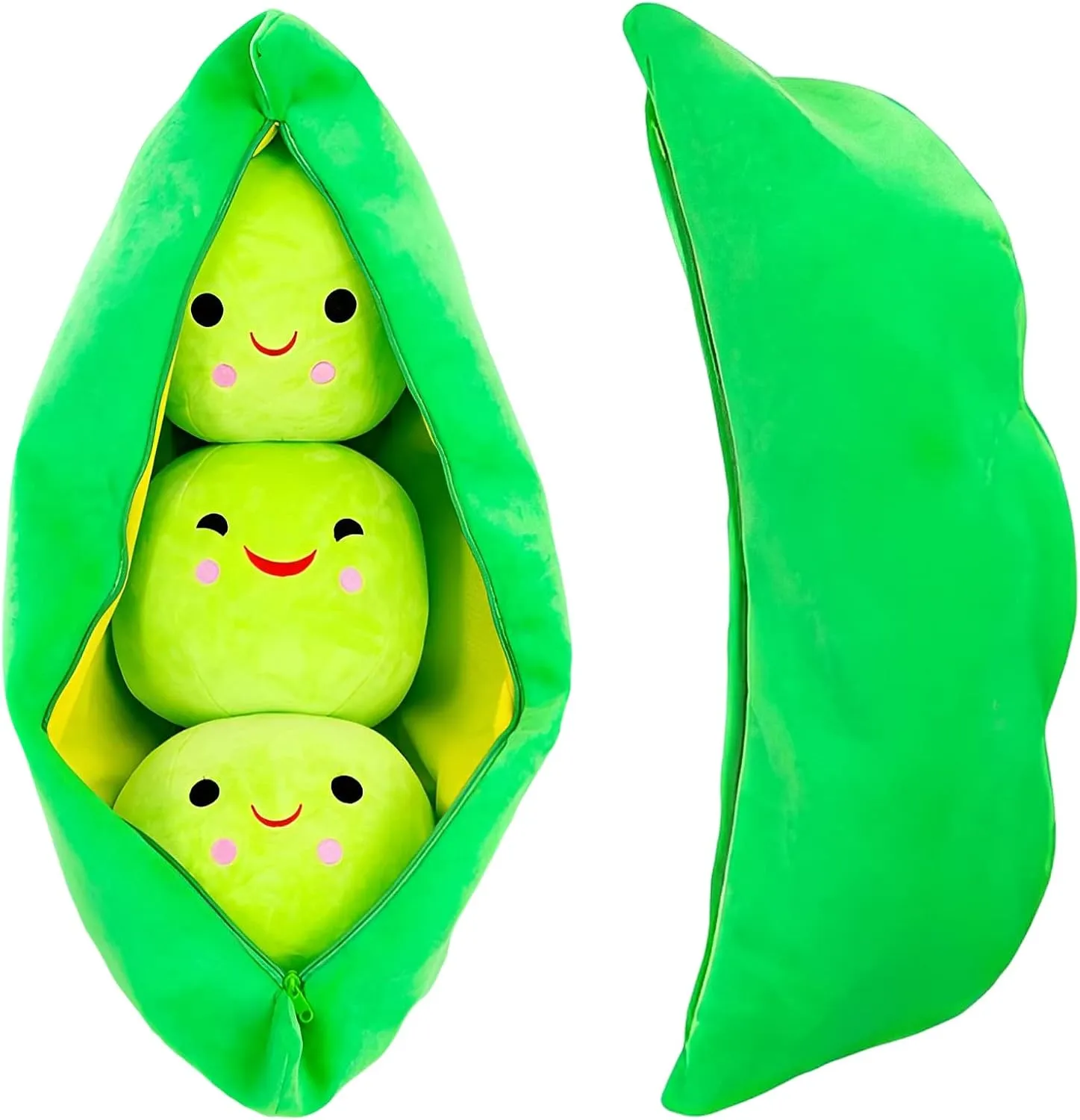 (Green Beans,27.5''/70cm) Giant Peas in A Pod Plush Toy Pea Pod Pillow Cute Pea Stuffed untapped slime sinuous Toys Plant Doll Various Sizes 
