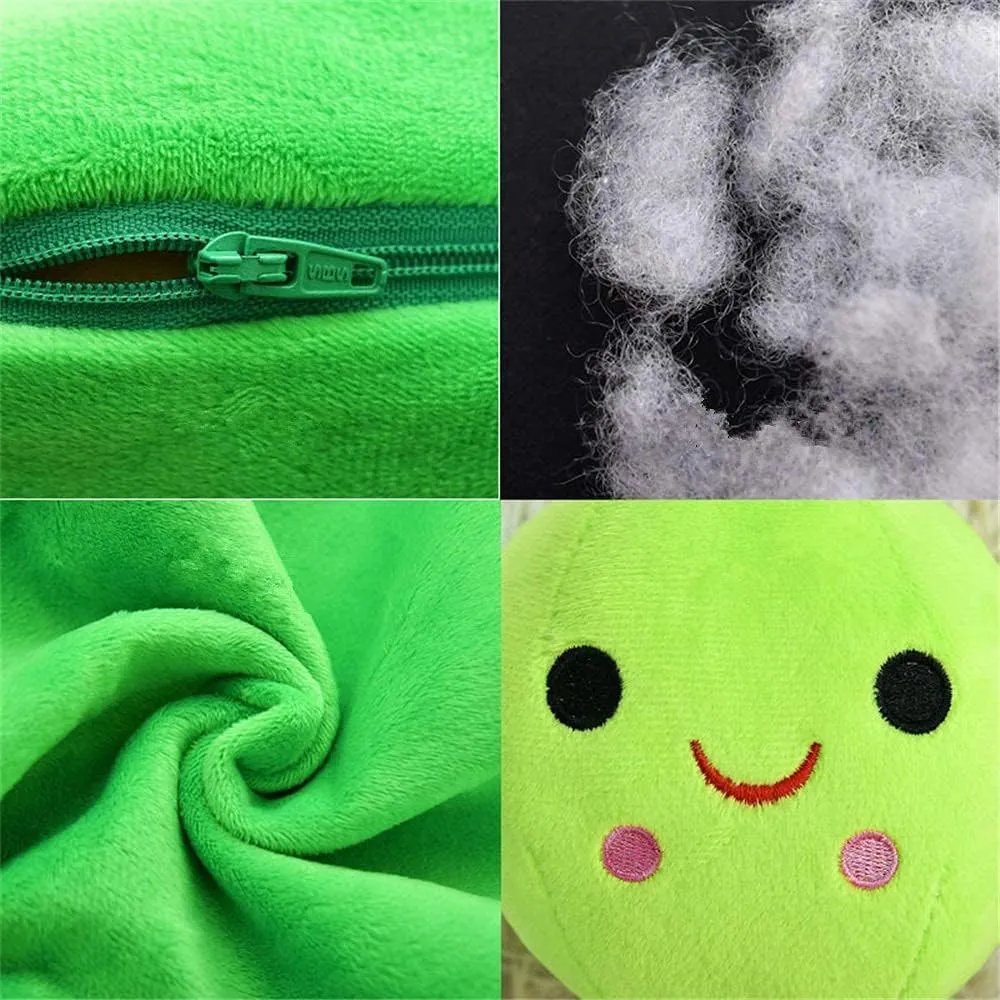 (Green Beans,27.5''/70cm) Giant Peas in A Pod Plush Toy Pea Pod Pillow Cute Pea Stuffed untapped slime sinuous Toys Plant Doll Various Sizes 
