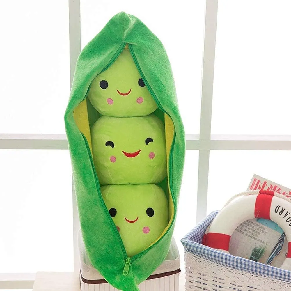 (Green Beans,27.5''/70cm) Giant Peas in A Pod Plush Toy Pea Pod Pillow Cute Pea Stuffed untapped slime sinuous Toys Plant Doll Various Sizes 