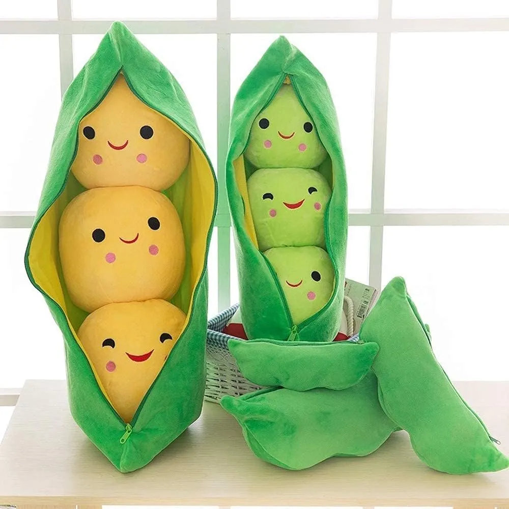 (Green Beans,27.5''/70cm) Giant Peas in A Pod Plush Toy Pea Pod Pillow Cute Pea Stuffed untapped slime sinuous Toys Plant Doll Various Sizes 