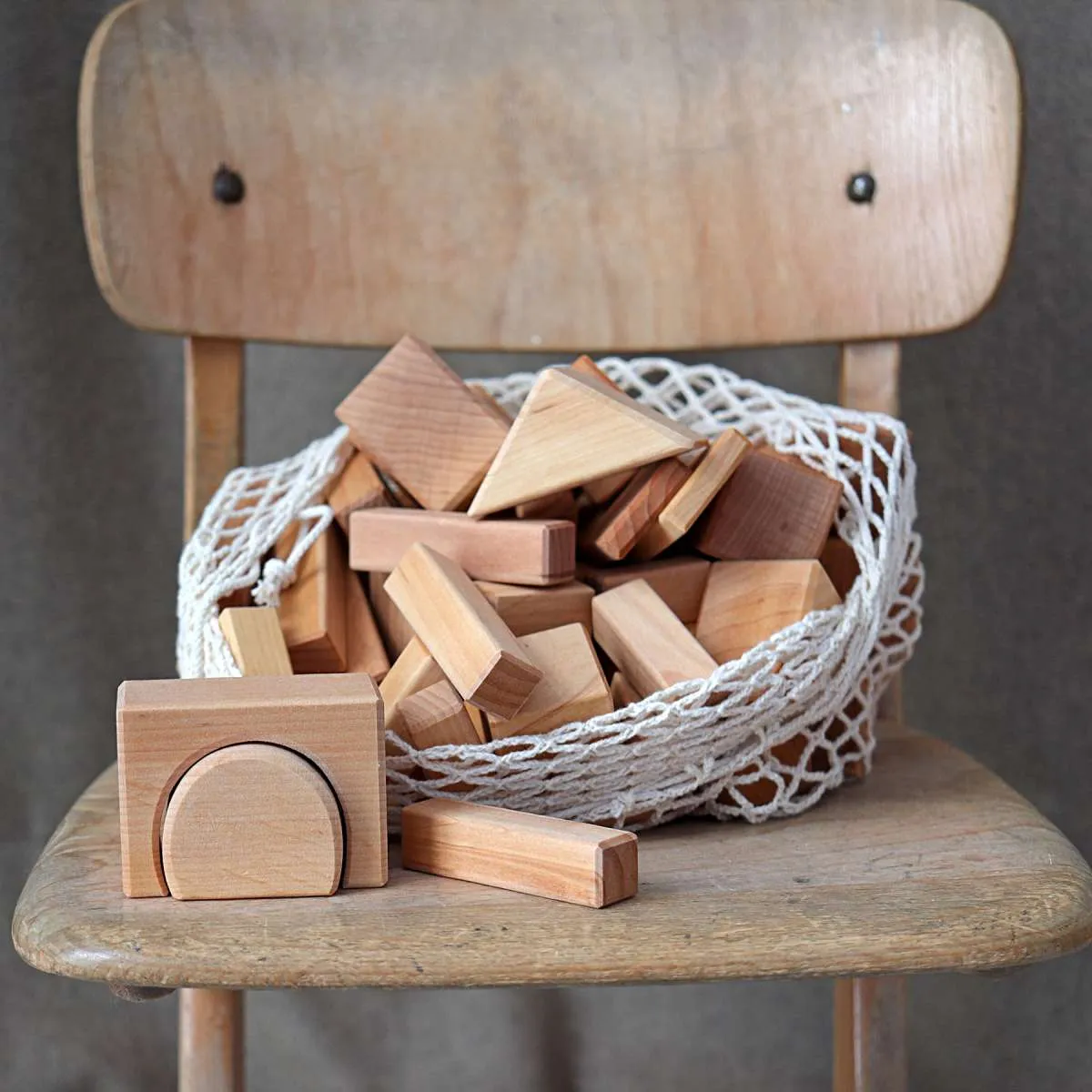 Grimm's Geometric Classic Building Blocks Natural - 60 piece