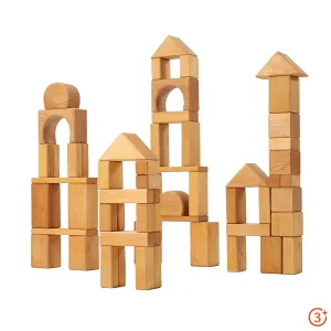 Grimm's Geometric Classic Building Blocks Natural - 60 piece