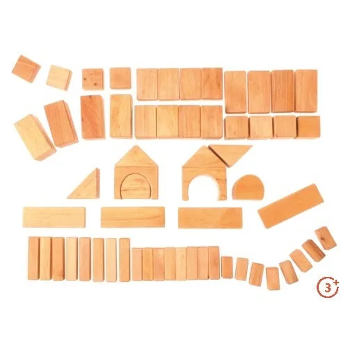 Grimm's Geometric Classic Building Blocks Natural - 60 piece