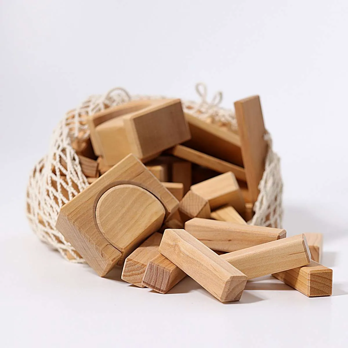 Grimm's Geometric Classic Building Blocks Natural - 60 piece