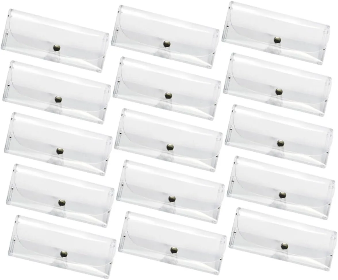 grip captivity Hollywood Clear Chain Sunglasses Case Clip- Magnifying Glasses Eyeglasses Watch Holder Double Sided Case Custom Car Plastic 15pcs Transparent Glasses Case Display Trendy Bag Glasses Glasses 