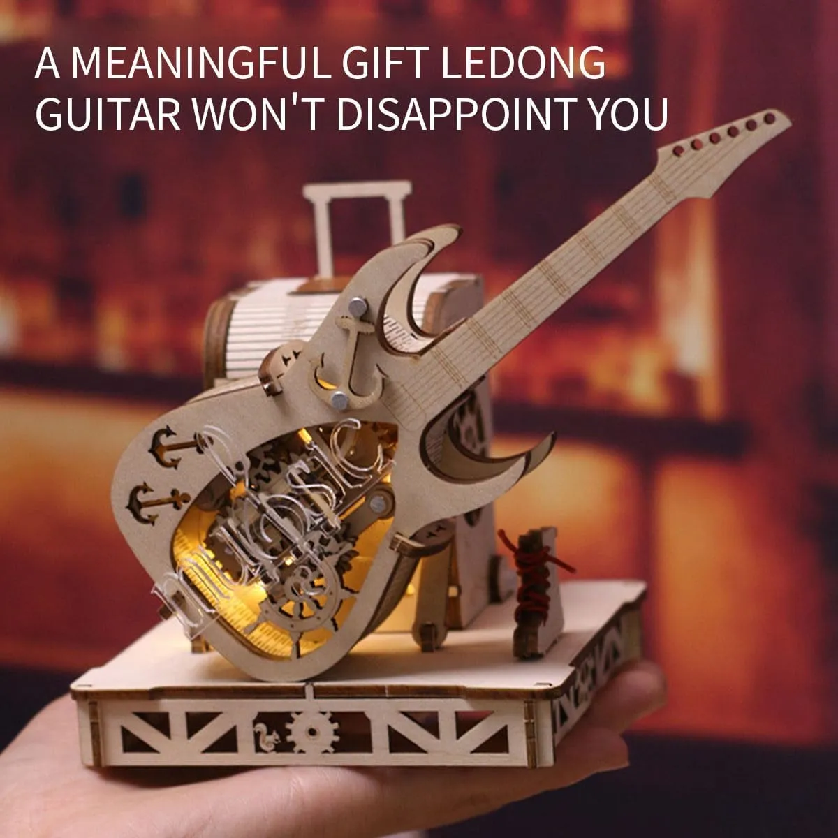 Guitar Model Wooden Building Kit$ Desktop Toys Creative Gift Ornament (150PCS) 3D Wooden Music roll grocery snide celebratory hedge assessment Box Puzzles$ Mechanical 
